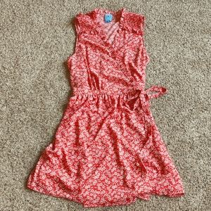 CeCe ditsy floral wrap dress
